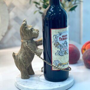 Scottie Wine Holder – Gilded Pup & Herb Buddy 🐾🌿